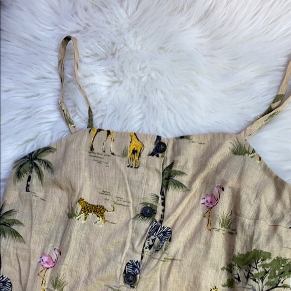 NWT Old Navy #712 Safari Print Linen Top Blouse - Picture 2 of 6